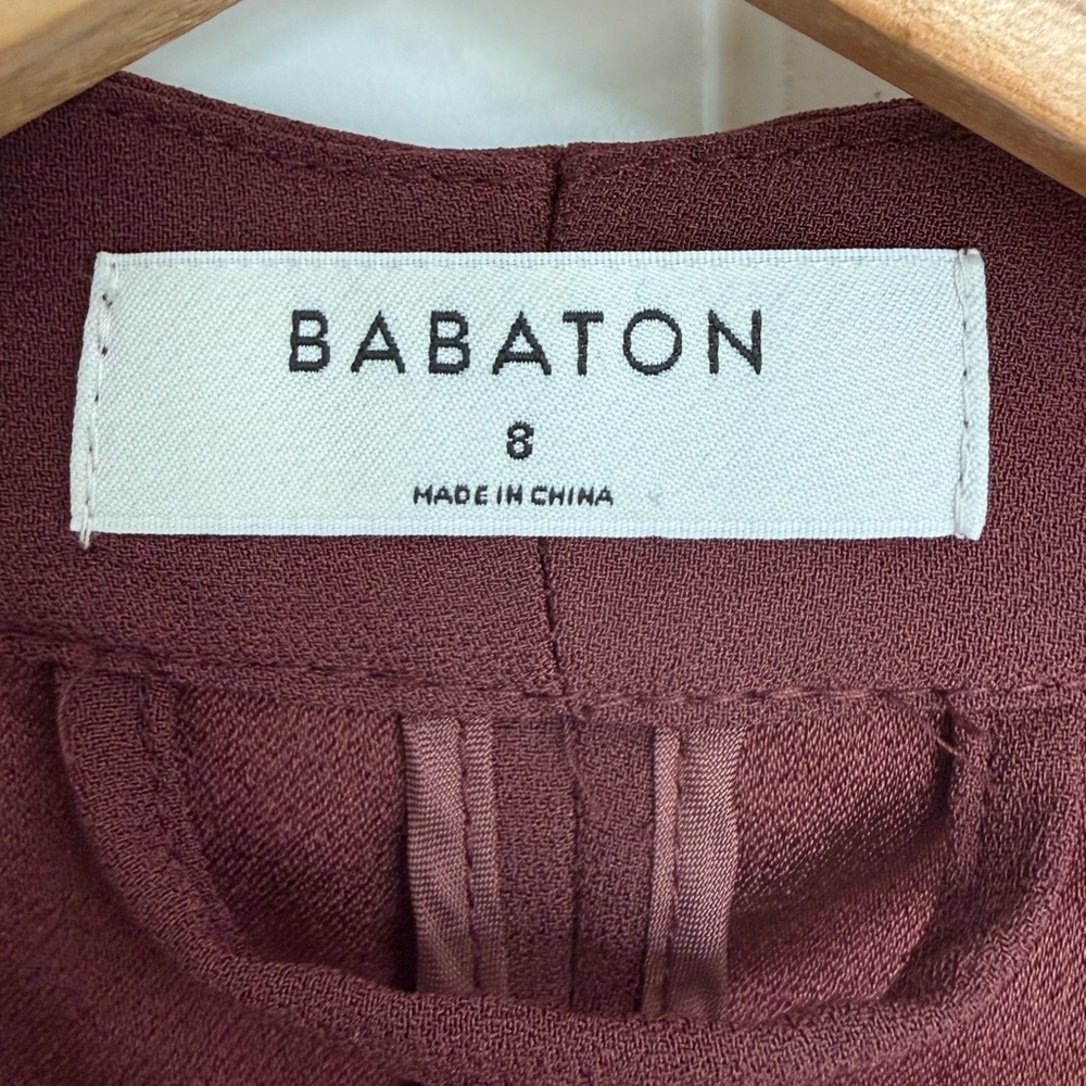 Aritzia Babaton Power Hip Open Front Blazer Burgundy Size 8 - Picture 6 of 11